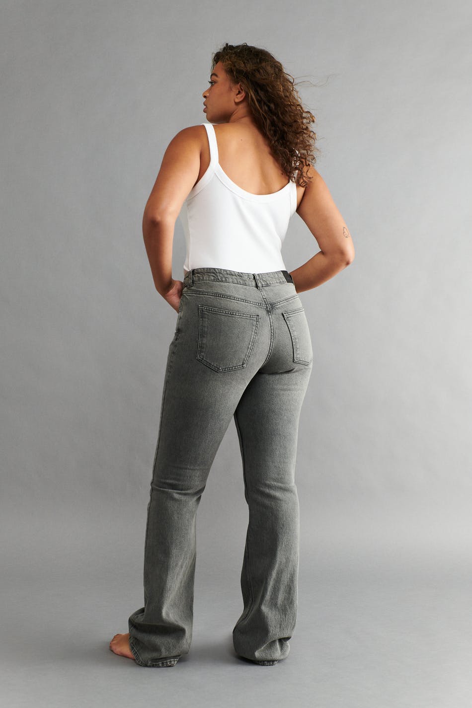 Full length flare jeans - Gris