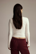 Soft touch jersey top - Blanc cassé