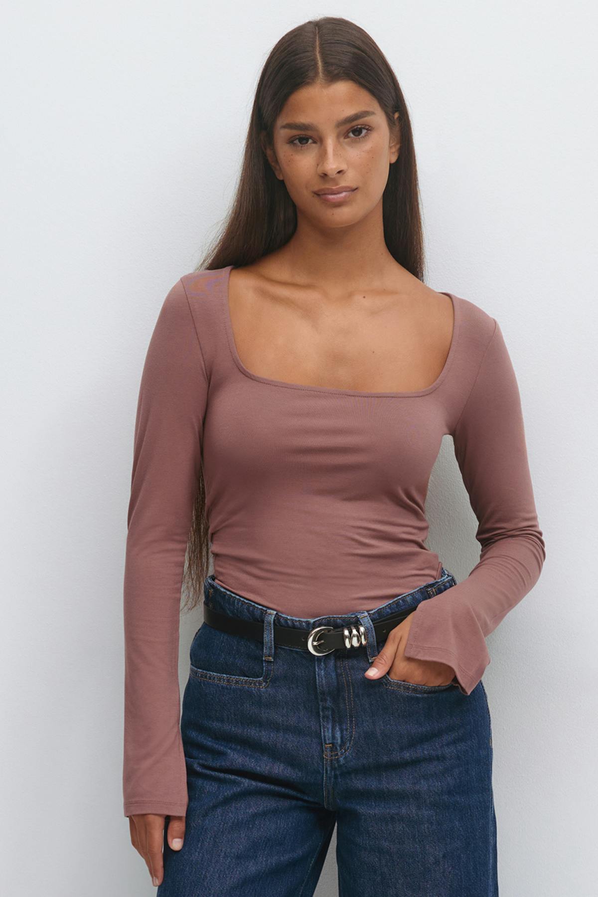 Soft touch jersey top - Stone