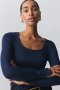 Soft touch jersey top - Noir