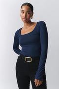Soft touch jersey top - Noir