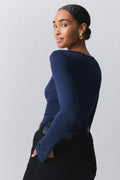 Soft touch jersey top - Noir