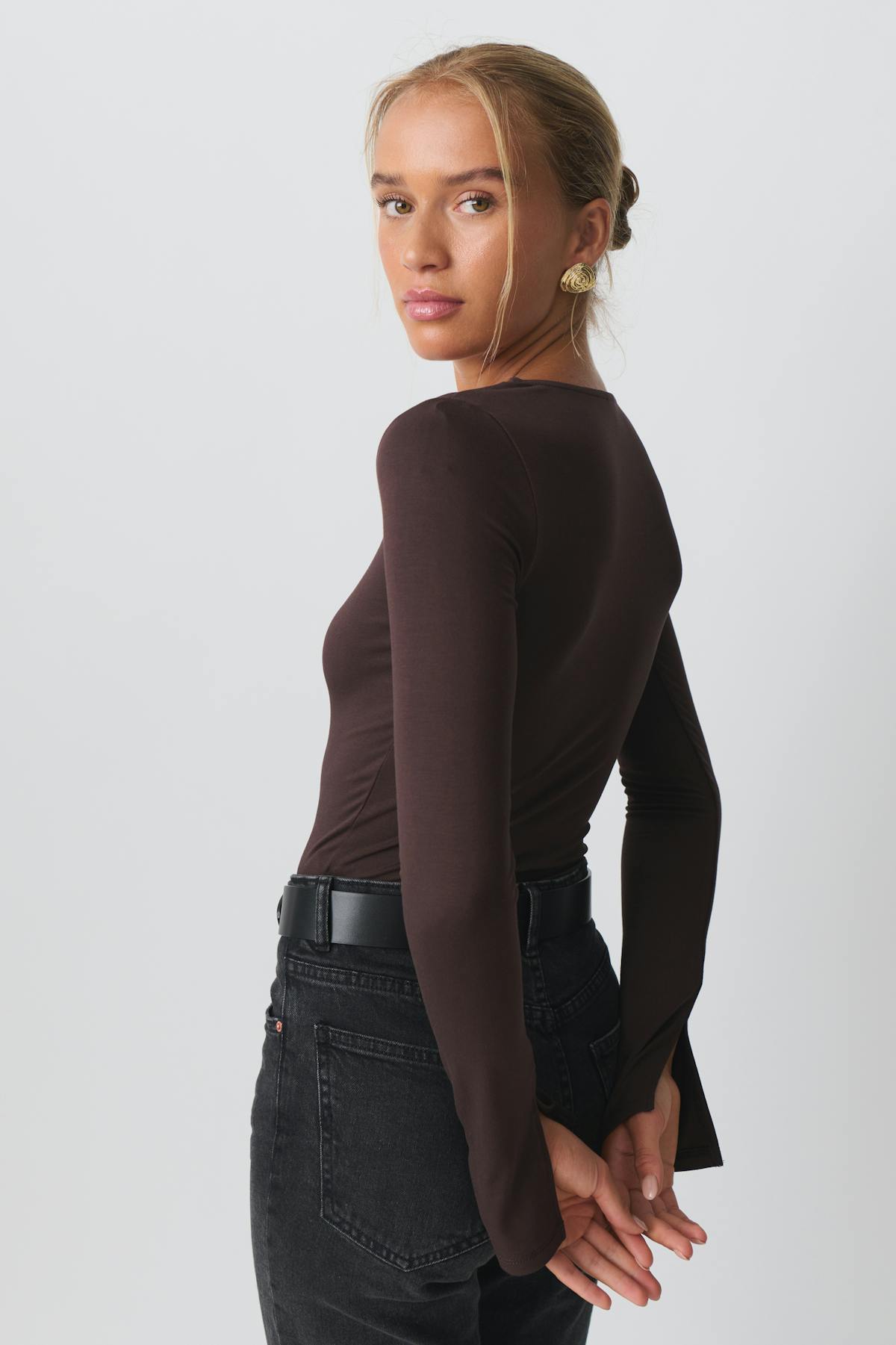 Soft touch jersey top - Grey melange