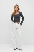 Soft touch jersey top - Grey melange