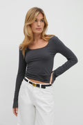 Soft touch jersey top - Grey melange