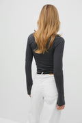 Soft touch jersey top - Grey melange