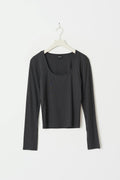 Soft touch jersey top - Grey melange