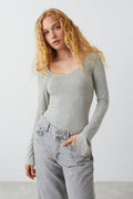 Soft touch jersey top - Noir