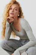 Soft touch jersey top - Noir