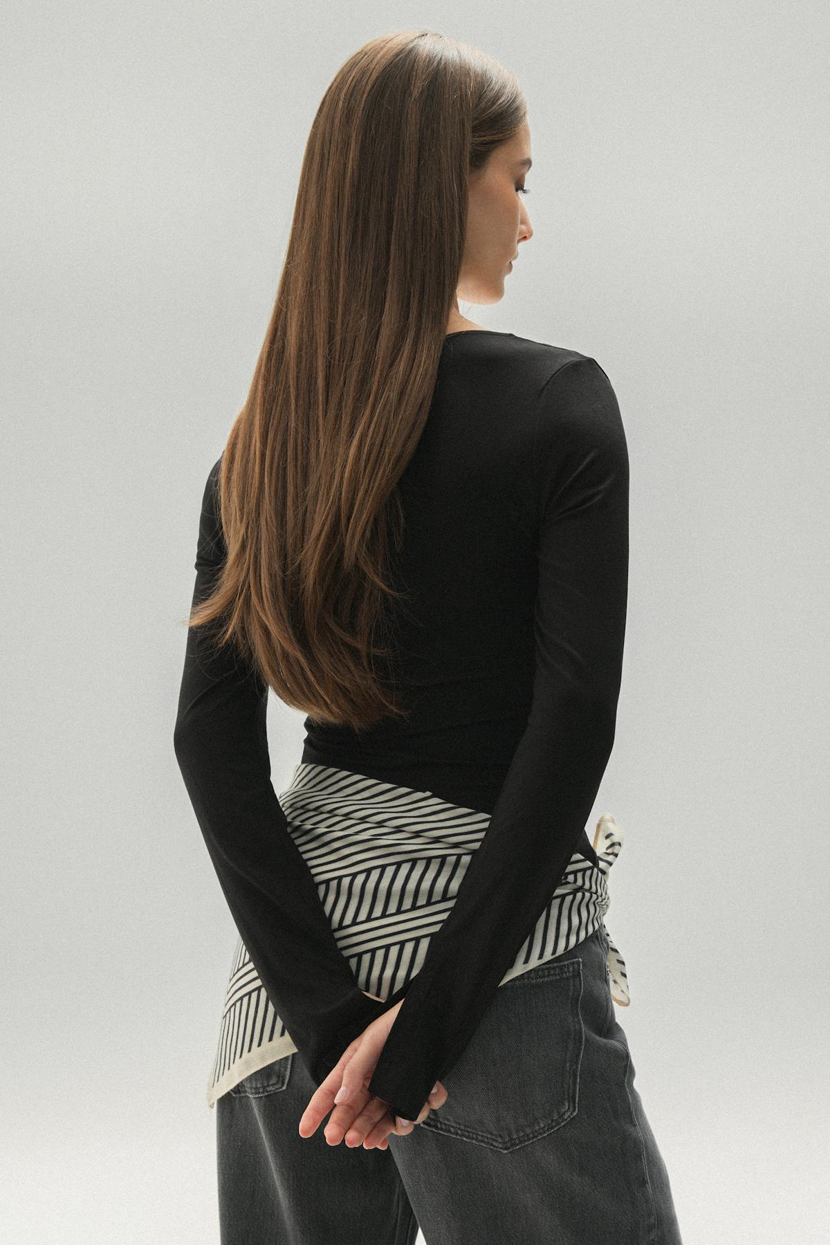 Soft touch jersey top - Blanc cassé