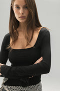 Soft touch jersey top - Blanc cassé