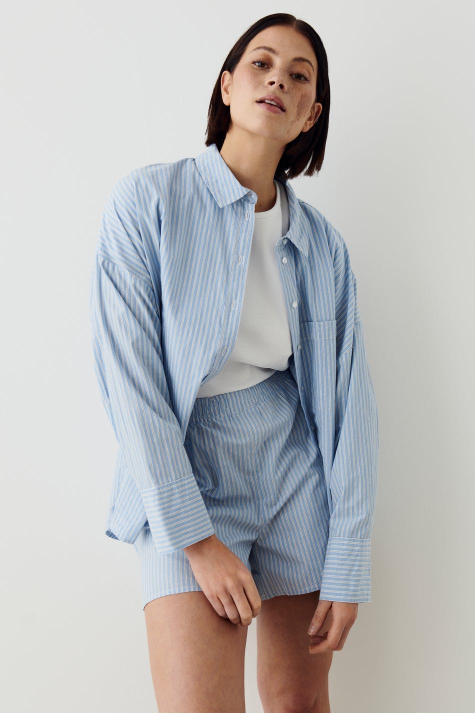 Klara pyjamas shorts - Blue/stripe