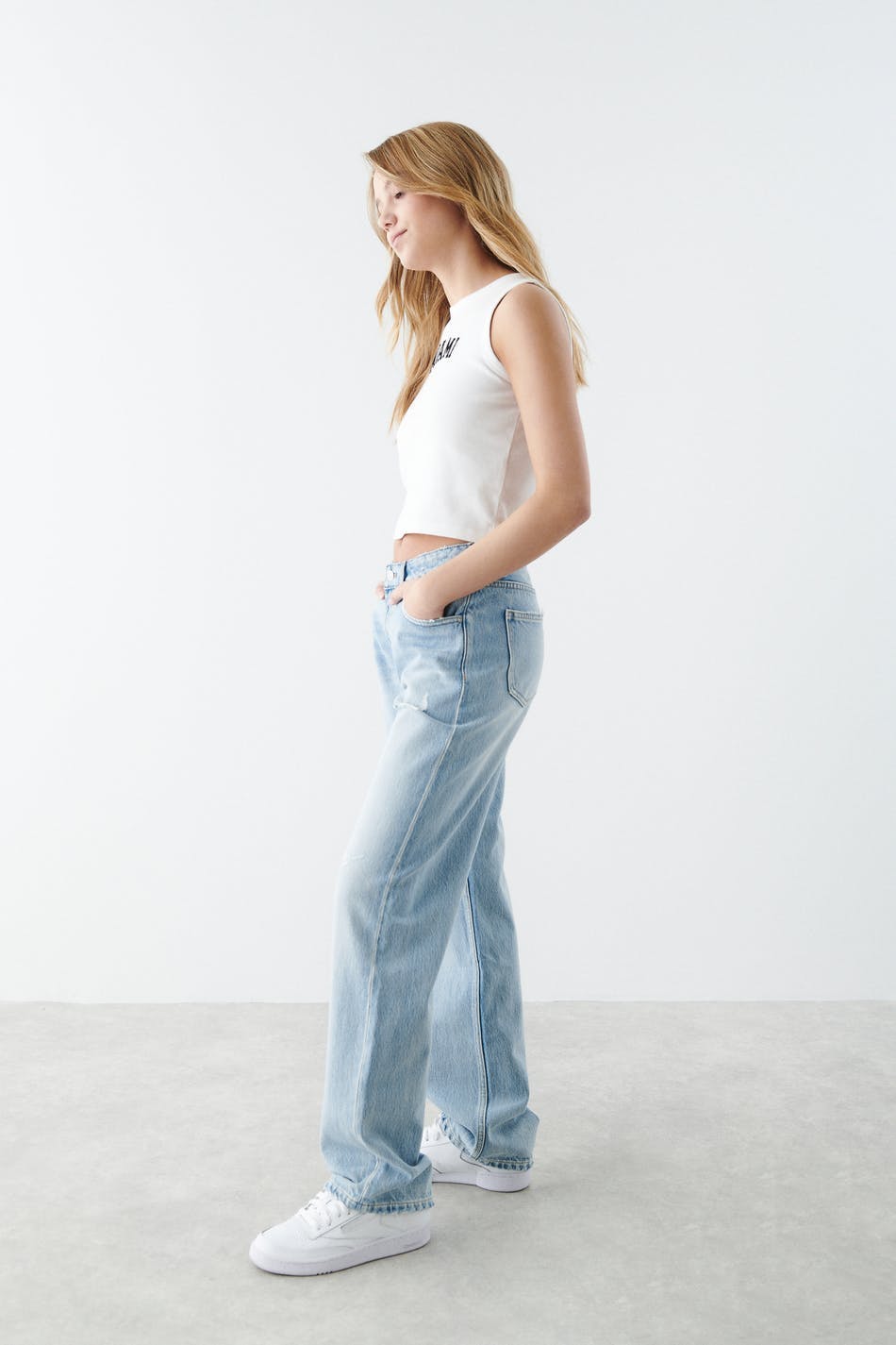 I&e loose jeans - Lt mid blue