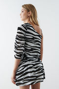 I&e one shoulder dress - Zebra
