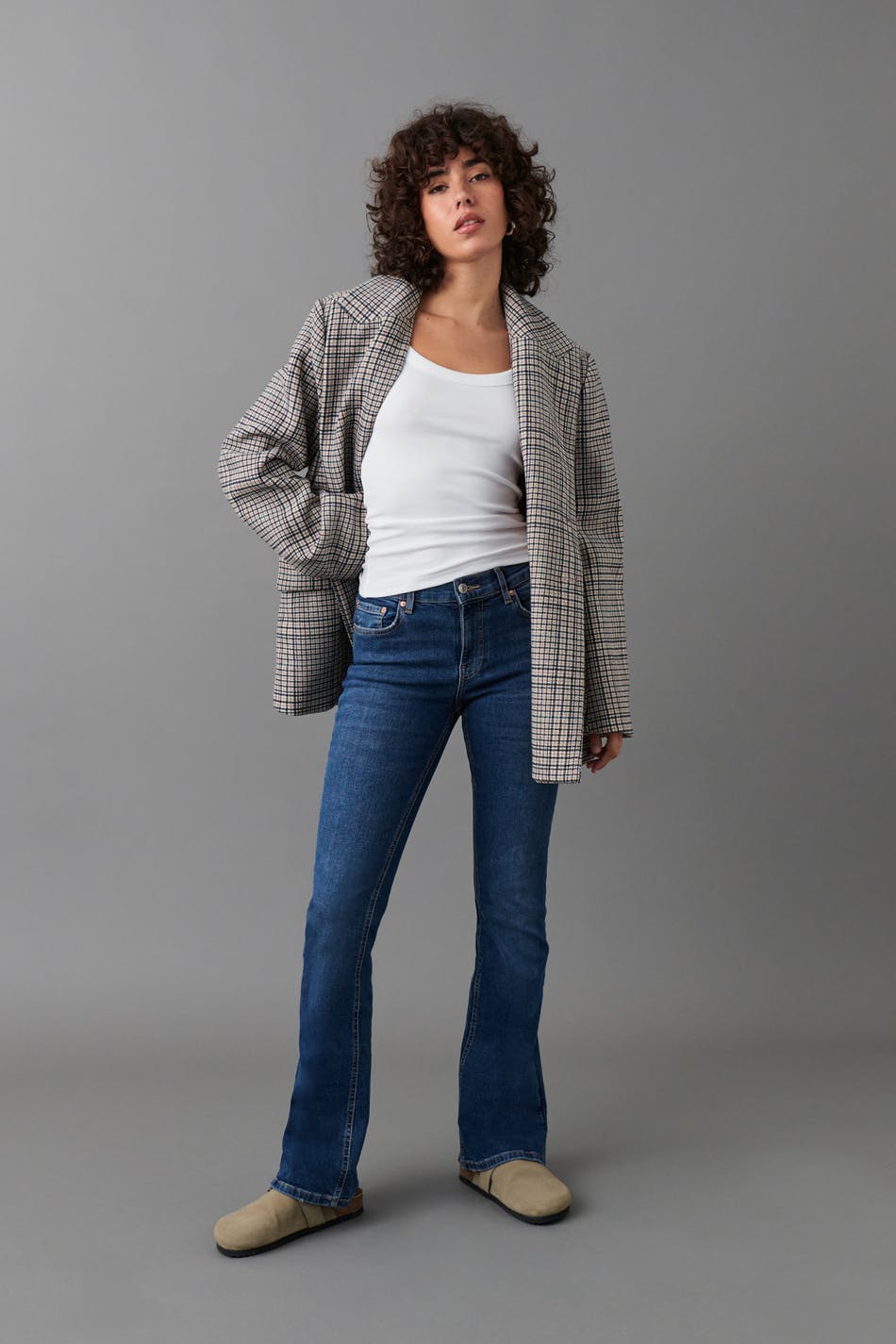 low waist bootcut jeans - Tinted blue