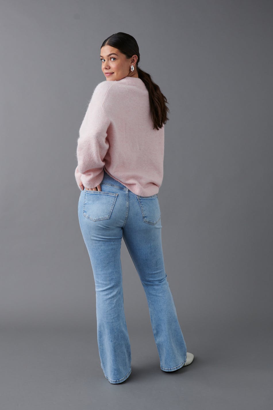 low waist bootcut jeans - Bleu clair