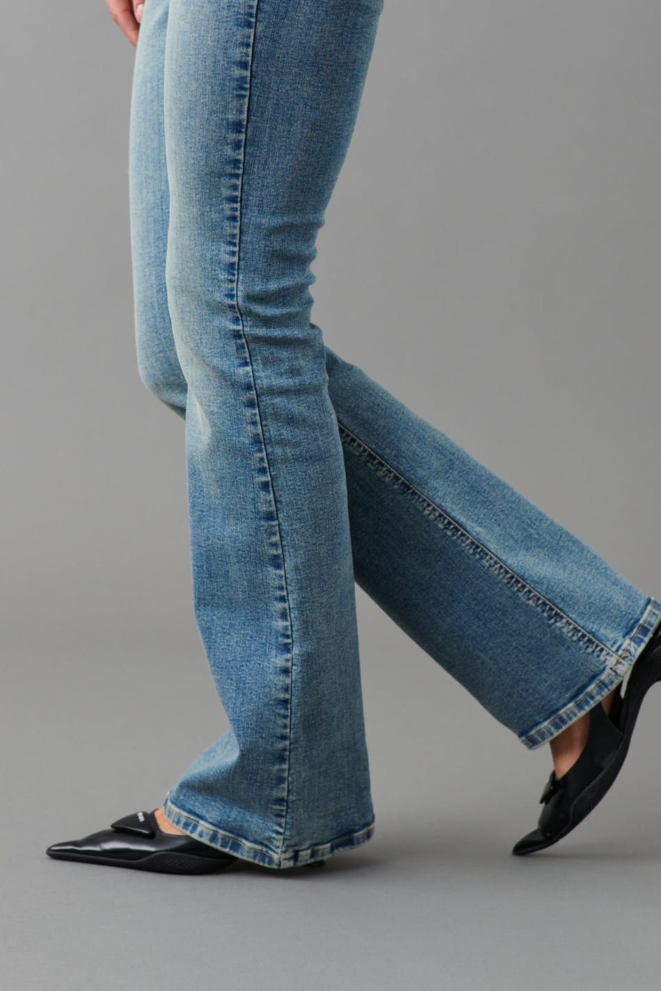 low waist bootcut jeans - Tinted blue