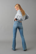 low waist bootcut jeans - Tinted blue