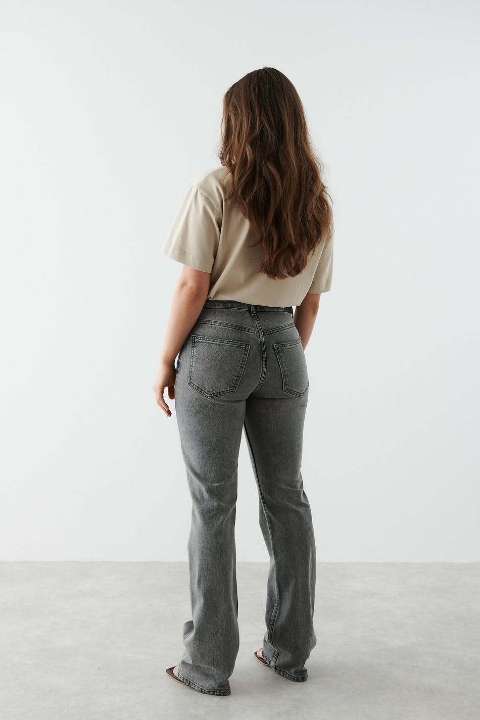 flare jeans - Gris