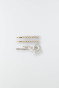 hair pin - Gold/white