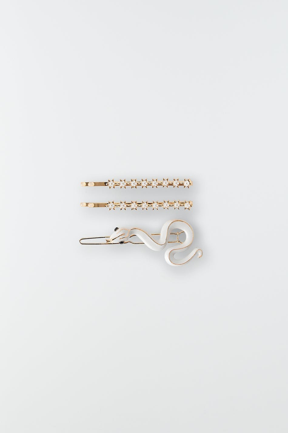 hair pin - Gold/white