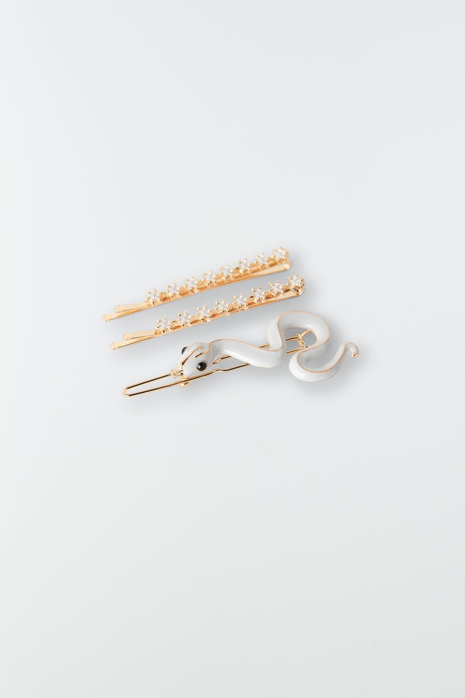 hair pin - Gold/white