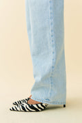 low straight jeans - Gris clair