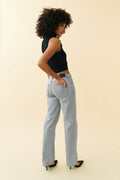 low straight jeans - Gris clair