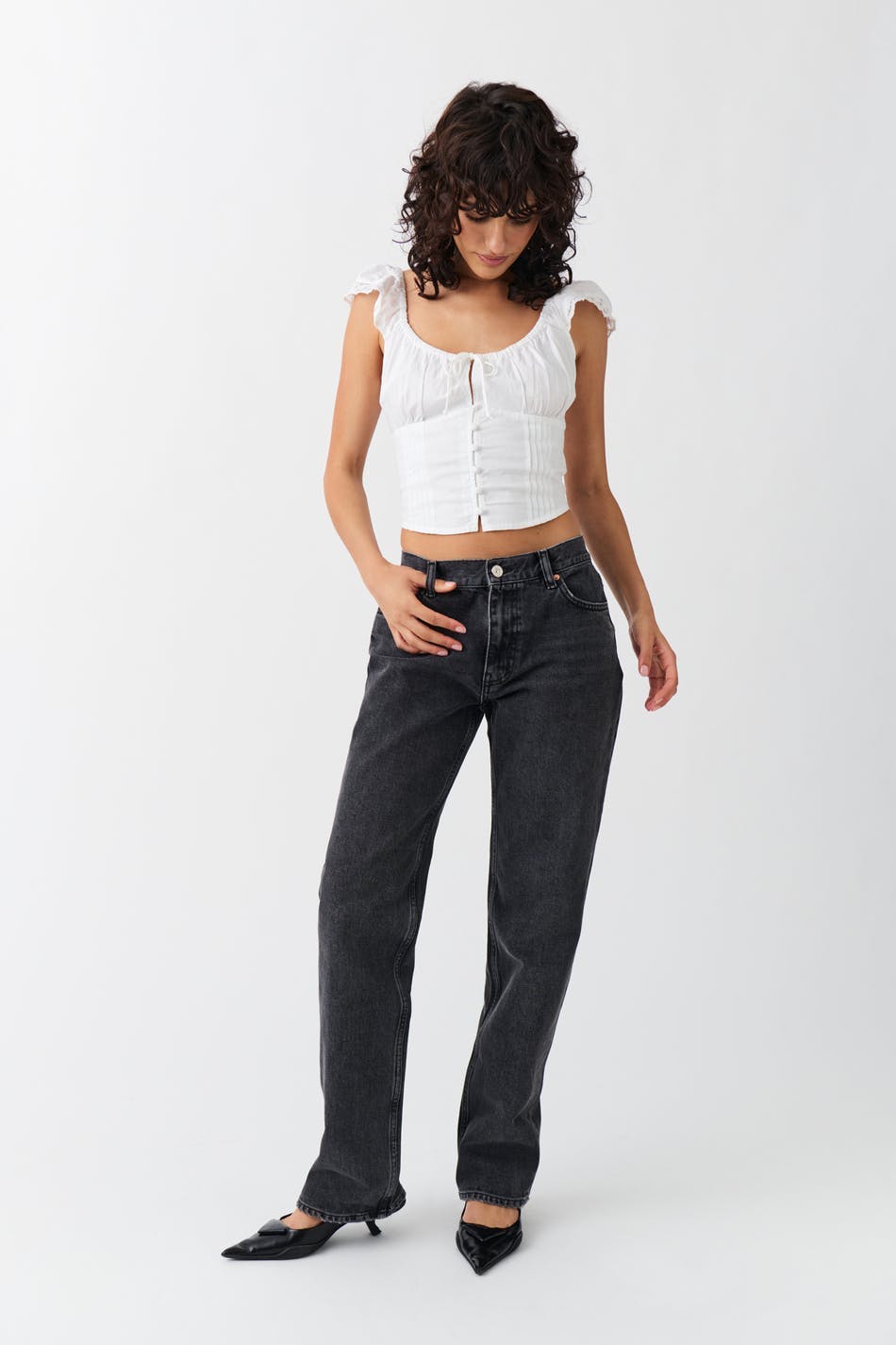 low straight jeans - Classic blue