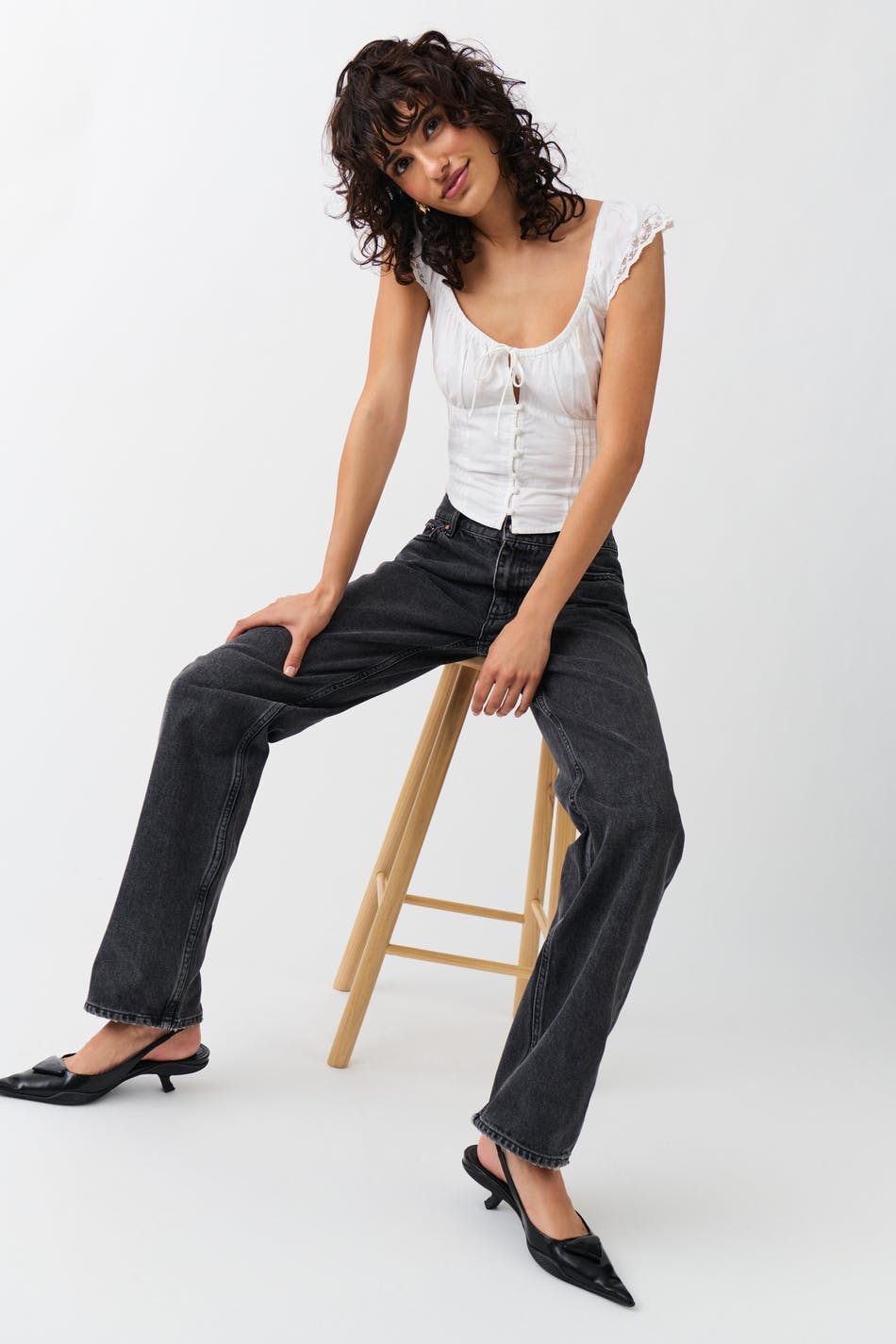 low straight jeans - Classic blue