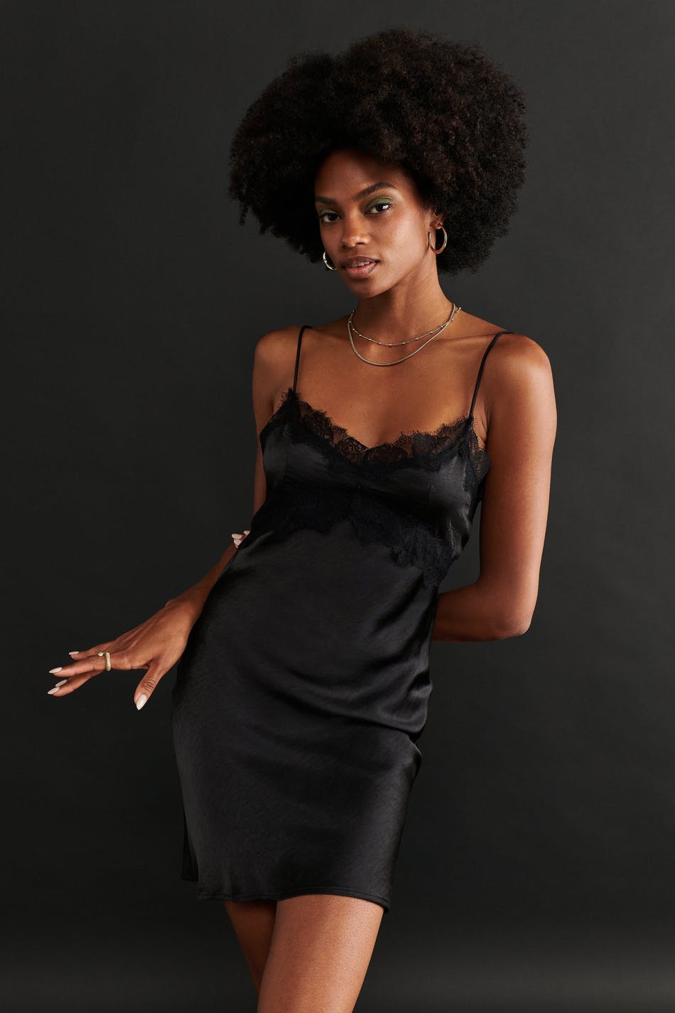 Flora lace mini dress - Noir