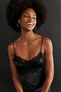 Flora lace mini dress - Noir