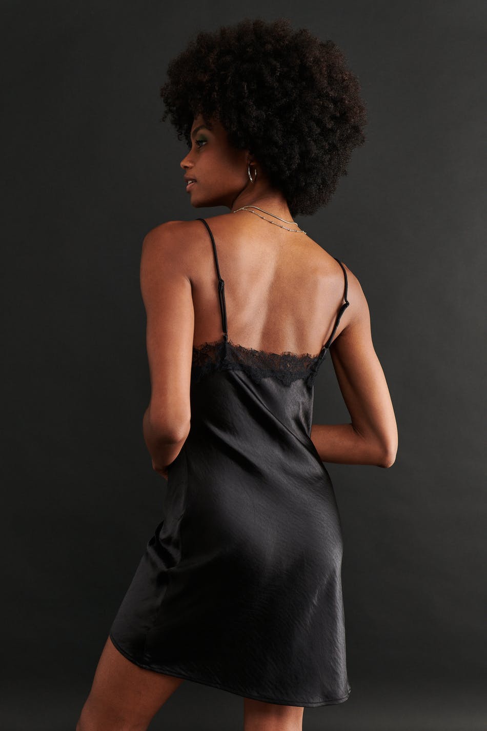 Flora lace mini dress - Noir