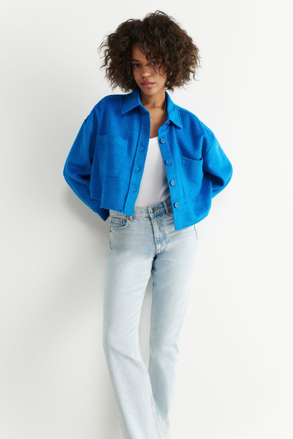 short shacket - French blue
