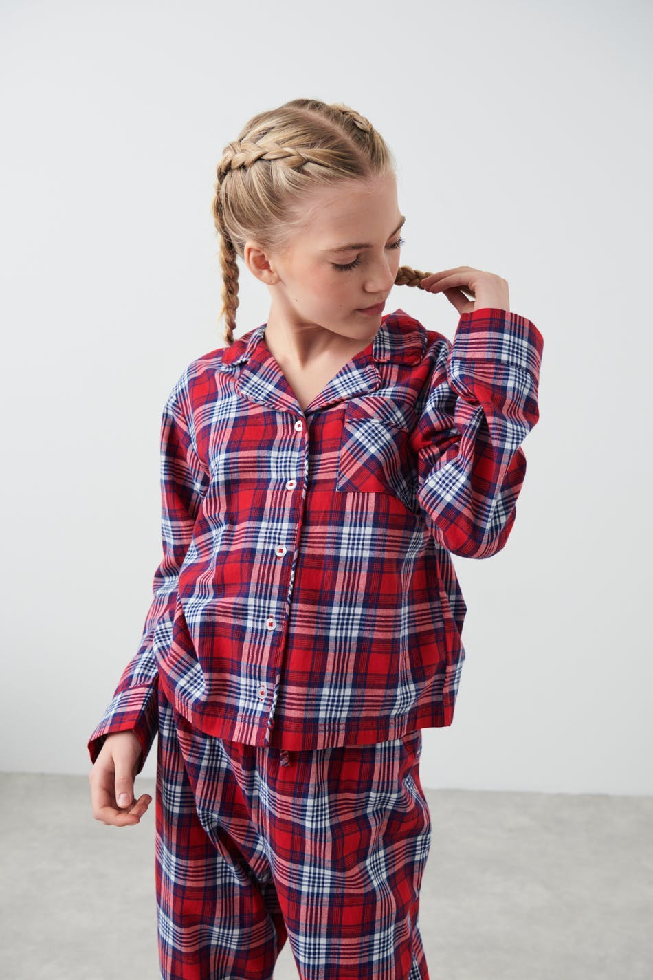 Y flannel pyjama shirt - Red check