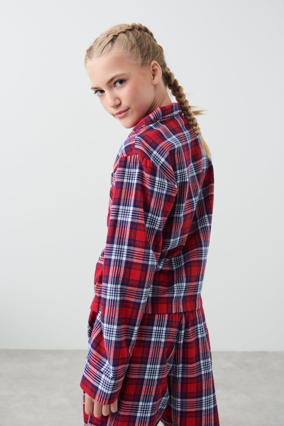 Y flannel pyjama shirt - Red check