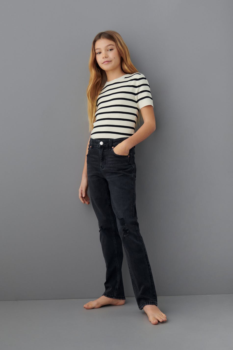 cropped jeans - Offblack