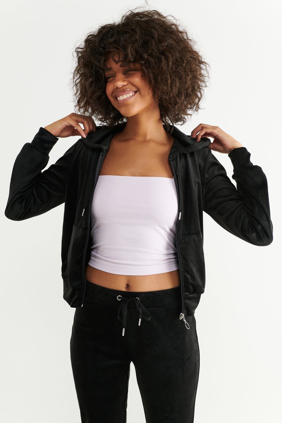 Velour hoodie - Noir