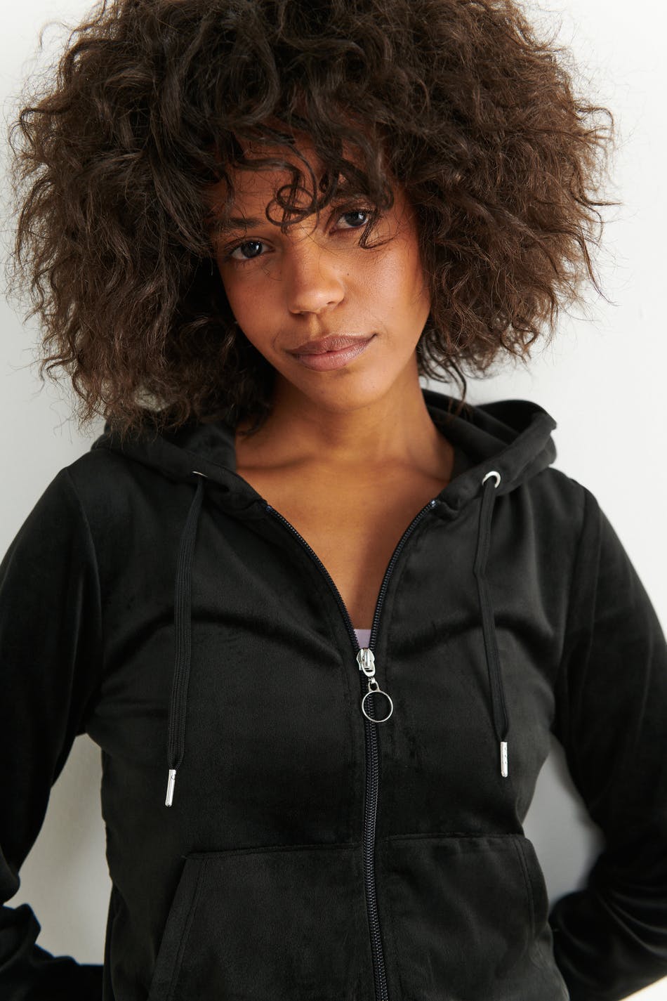 Velour hoodie - Noir