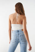 halterneck top - Blanc cassé