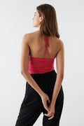 halterneck top - Blanc cassé
