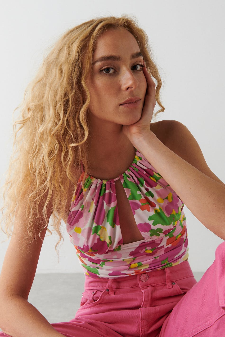 halterneck top - Floral aop