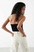 halterneck top - Noir