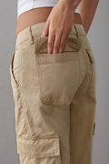 Low waist cargo jeans - Mud