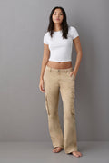Low waist cargo jeans - Mud