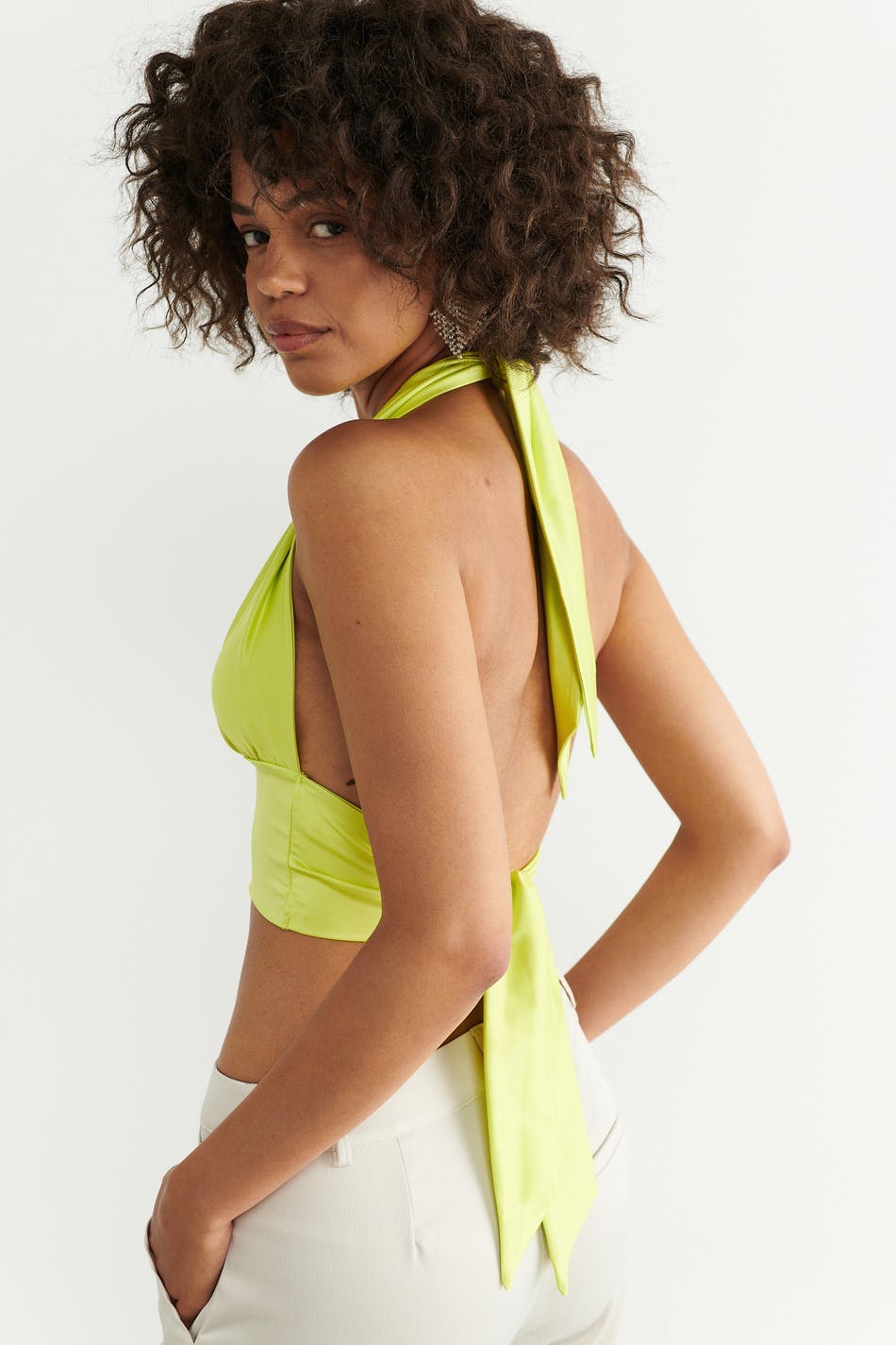 halterneck top - Whitecap gray