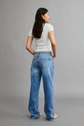 low straight jeans - Gris clair