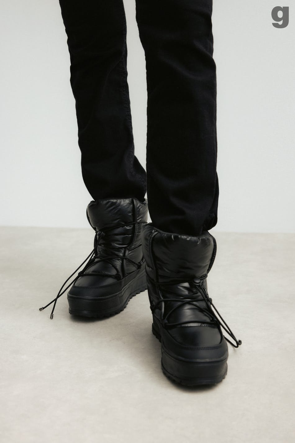 padded boots - Noir