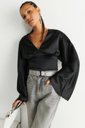 Satin blouse - Blanc cassé