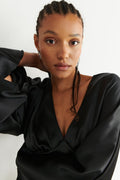 Satin blouse - Noir
